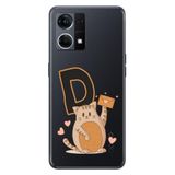 Senada Oppo Reno 7 4G ile Uyumlu Kılıf Resimli Desenli Silikon Kedili D Harfi