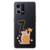 Senada Oppo Reno 7 4G ile Uyumlu Kılıf Resimli Desenli Silikon Kedili Z Harfi
