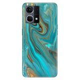 Senada Oppo Reno 7 4G ile Uyumlu Kılıf Resimli Desenli Silikon Liquid Mermer