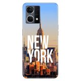 Senada Oppo Reno 7 4G ile Uyumlu Kılıf Resimli Desenli Silikon New York