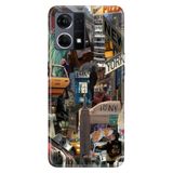 Senada Oppo Reno 7 4G ile Uyumlu Kılıf Resimli Desenli Silikon Newyork Retro