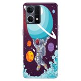Senada Oppo Reno 7 4G İle Uyumlu Kılıf Silikon Desenli Tam Koruma Resimli Kapak Astronot