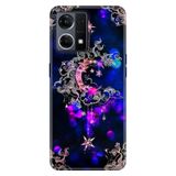 Senada Oppo Reno 7 4G İle Uyumlu Kılıf Silikon Desenli Tam Koruma Resimli Kapak Ayyıldız Neon Mandala
