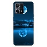 Senada Oppo Reno 7 4G İle Uyumlu Kılıf Silikon Desenli Tam Koruma Resimli Kapak Dolunay Deniz