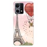 Senada Oppo Reno 7 4G İle Uyumlu Kılıf Silikon Desenli Tam Koruma Resimli Kapak Eiffel/Paris