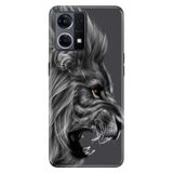 Senada Oppo Reno 7 4G İle Uyumlu Kılıf Silikon Desenli Tam Koruma Resimli Kapak Kara Aslan