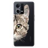 Senada Oppo Reno 7 4G İle Uyumlu Kılıf Silikon Desenli Tam Koruma Resimli Kapak Kedi Prizma