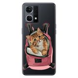 Senada Oppo Reno 7 4G İle Uyumlu Kılıf Silikon Desenli Tam Koruma Resimli Kapak Kedi Tatilde
