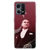 Senada Oppo Reno 7 4G İle Uyumlu Kılıf Silikon Desenli Tam Koruma Resimli Kapak M.K Atatürk