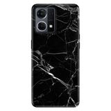 Senada Oppo Reno 7 4G İle Uyumlu Kılıf Silikon Desenli Tam Koruma Resimli Kapak Mermer Siyah