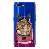 Senada Oppo Rx17 Neo İle Uyumlu Kılıf Silikon Desenli Tam Koruma Resimli Kapak Kedi Tatilde