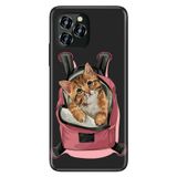 Senada Oukitel C21 Pro İle Uyumlu Kılıf Silikon Desenli Resimli Uv Kapak Kedi Tatilde