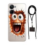Senada Realme 10 4G ile Uyumlu Kılıf Funny Silikon İpli Boyun Askı Aparatı