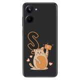 Senada Realme 10 4G ile Uyumlu Kılıf Resimli Desenli Silikon Kedili S Harfi