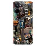 Senada Realme 10 4G ile Uyumlu Kılıf Resimli Desenli Silikon Newyork Retro