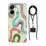 Senada Realme 10 4G ile Uyumlu Kılıf Snakes Silikon İpli Boyun Askı Aparatı