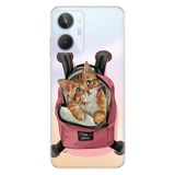 Senada Realme 10 ile Uyumlu Kılıf Silikon Desenli Resimli UV Kapak Kedi Tatilde