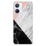 Senada Realme 10 ile Uyumlu Kılıf Silikon Desenli Resimli UV Kapak Siyah Pembe Beyaz Mermer
