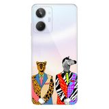 Senada Realme 10 ile Uyumlu Kılıf Silikon Desenli Resimli UV Kapak Zebra Kaplan Retro