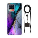 Senada Realme 8 Pro ile Uyumlu Kılıf Altın Tozu Silikon İpli Boyun Askı Aparatı