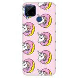 Senada Realme C15 İle Uyumlu Kılıf Desenli Baskılı Silikon Unicorn Donut