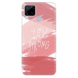 Senada Realme C15 İle Uyumlu Kılıf Tam Koruma Desenli Silikon You Are Strong