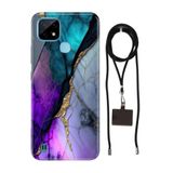 Senada Realme C21 ile Uyumlu Kılıf Altın Tozu Desenli Silikon İpli Boyun Askı Aparatı