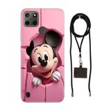 Senada Realme C21Y C25Y ile Uyumlu Kılıf 05Mickey/74111 Desenli Silikon İpli Boyun Askı Aparatı