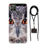 Senada Realme C21Y C25Y ile Uyumlu Kılıf Baykuş 212 Desenli Silikon İpli Boyun Askı Aparatı