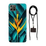 Senada Realme C21Y C25Y ile Uyumlu Kılıf Bloom Desenli Silikon İpli Boyun Askı Aparatı