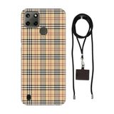 Senada Realme C21Y C25Y ile Uyumlu Kılıf Burber88545 Desenli Silikon İpli Boyun Askı Aparatı