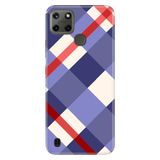 Senada Realme C21Y C25Y İle Uyumlu Kılıf Desenli Baskılı Silikon Mavi Ekose