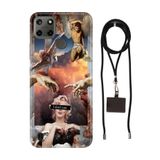 Senada Realme C21Y C25Y ile Uyumlu Kılıf Dont Care Desenli Silikon İpli Boyun Askı Aparatı
