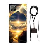 Senada Realme C21Y C25Y ile Uyumlu Kılıf Güneşin Dansı Desenli Silikon İpli Boyun Askı Aparatı