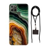 Senada Realme C21Y C25Y ile Uyumlu Kılıf Holly Ametist Desenli Silikon İpli Boyun Askı Aparatı