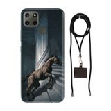 Senada Realme C21Y C25Y ile Uyumlu Kılıf Horse Desenli Silikon İpli Boyun Askı Aparatı