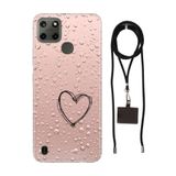 Senada Realme C21Y C25Y ile Uyumlu Kılıf Kalbim Desenli Silikon İpli Boyun Askı Aparatı