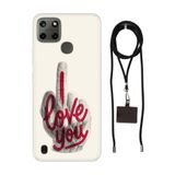 Senada Realme C21Y C25Y ile Uyumlu Kılıf Love You Desenli Silikon İpli Boyun Askı Aparatı