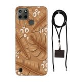 Senada Realme C21Y C25Y ile Uyumlu Kılıf Olive Garden Desenli Silikon İpli Boyun Askı Aparatı