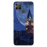 Senada Realme C21Y C25Y ile Uyumlu Kılıf Resimli Desenli Silikon Galata Moon