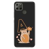 Senada Realme C21Y C25Y ile Uyumlu Kılıf Resimli Desenli Silikon Kedili A Harfi