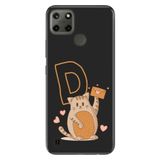 Senada Realme C21Y C25Y ile Uyumlu Kılıf Resimli Desenli Silikon Kedili D Harfi