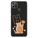 Senada Realme C21Y C25Y ile Uyumlu Kılıf Resimli Desenli Silikon Kedili H Harfi