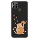 Senada Realme C21Y C25Y ile Uyumlu Kılıf Resimli Desenli Silikon Kedili I Harfi
