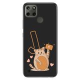 Senada Realme C21Y C25Y ile Uyumlu Kılıf Resimli Desenli Silikon Kedili J Harfi
