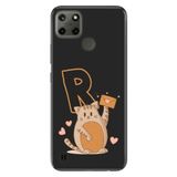 Senada Realme C21Y C25Y ile Uyumlu Kılıf Resimli Desenli Silikon Kedili R Harfi