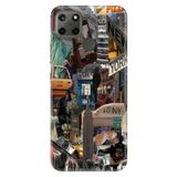 Senada Realme C21Y C25Y ile Uyumlu Kılıf Resimli Desenli Silikon Newyork Retro