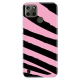 Senada Realme C21Y C25Y ile Uyumlu Kılıf Resimli Desenli Silikon Pembe Siyah