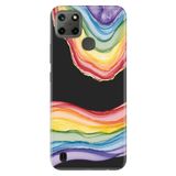 Senada Realme C21Y C25Y ile Uyumlu Kılıf Resimli Desenli Silikon Rainbow Ametist