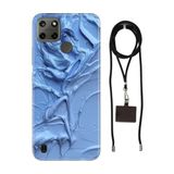 Senada Realme C21Y C25Y ile Uyumlu Kılıf Sanatsal Desenli Silikon İpli Boyun Askı Aparatı